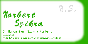 norbert szikra business card